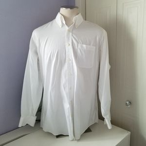 Kirkland traditional fit white dress shirt button